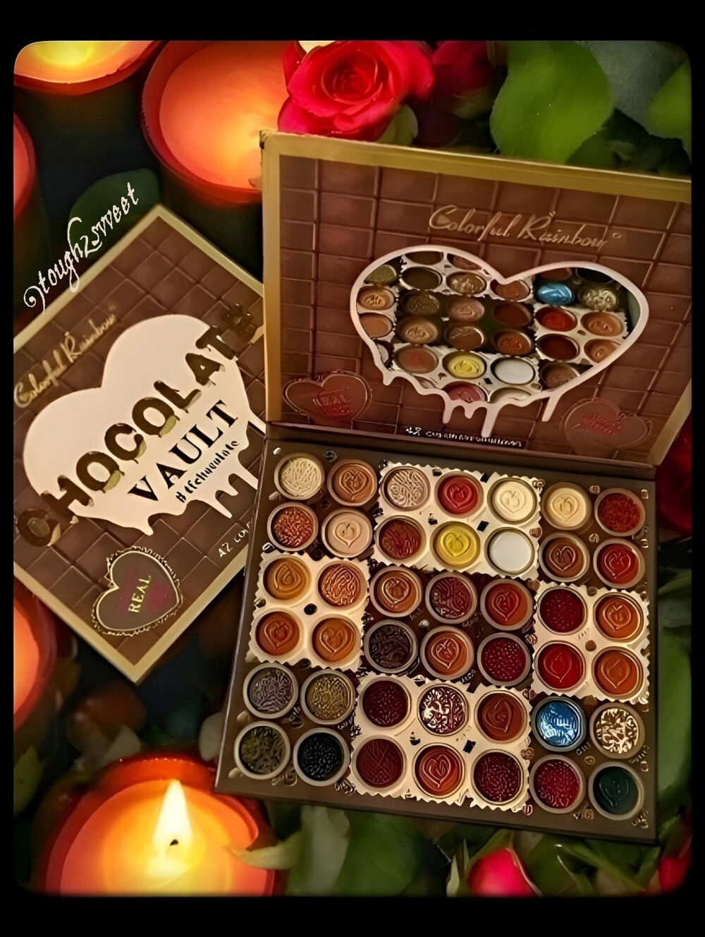 🆕️LARGE 42 COLOR CHOCOLATE VAULT HIGHLY PIGMENTED EYESHADOWS WITH REAL COCOA🍫